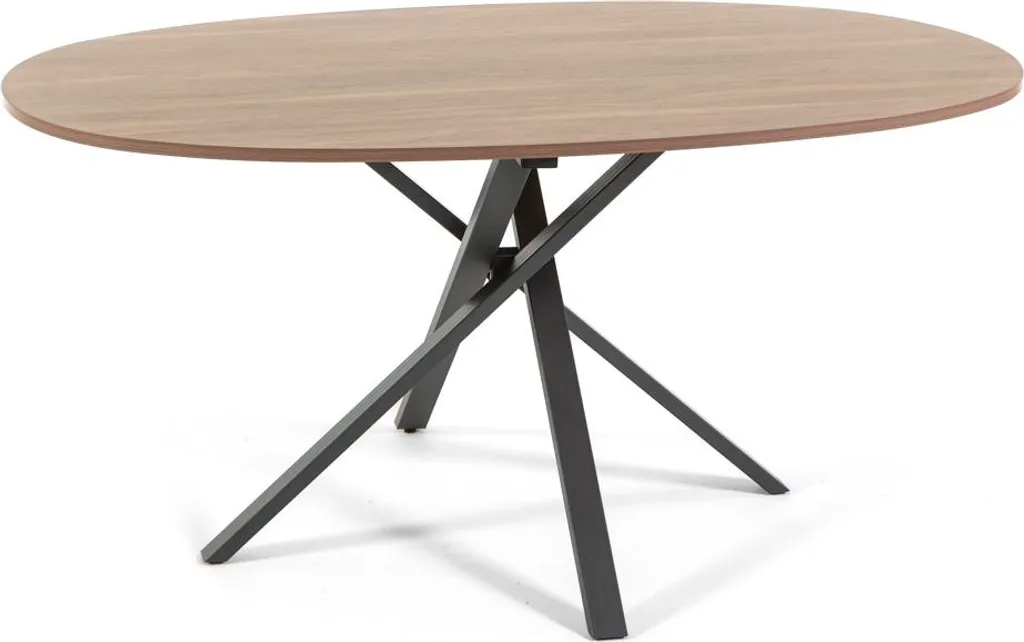 Table ovale moderne 150 cm pied métal croisé design élégant CARLO