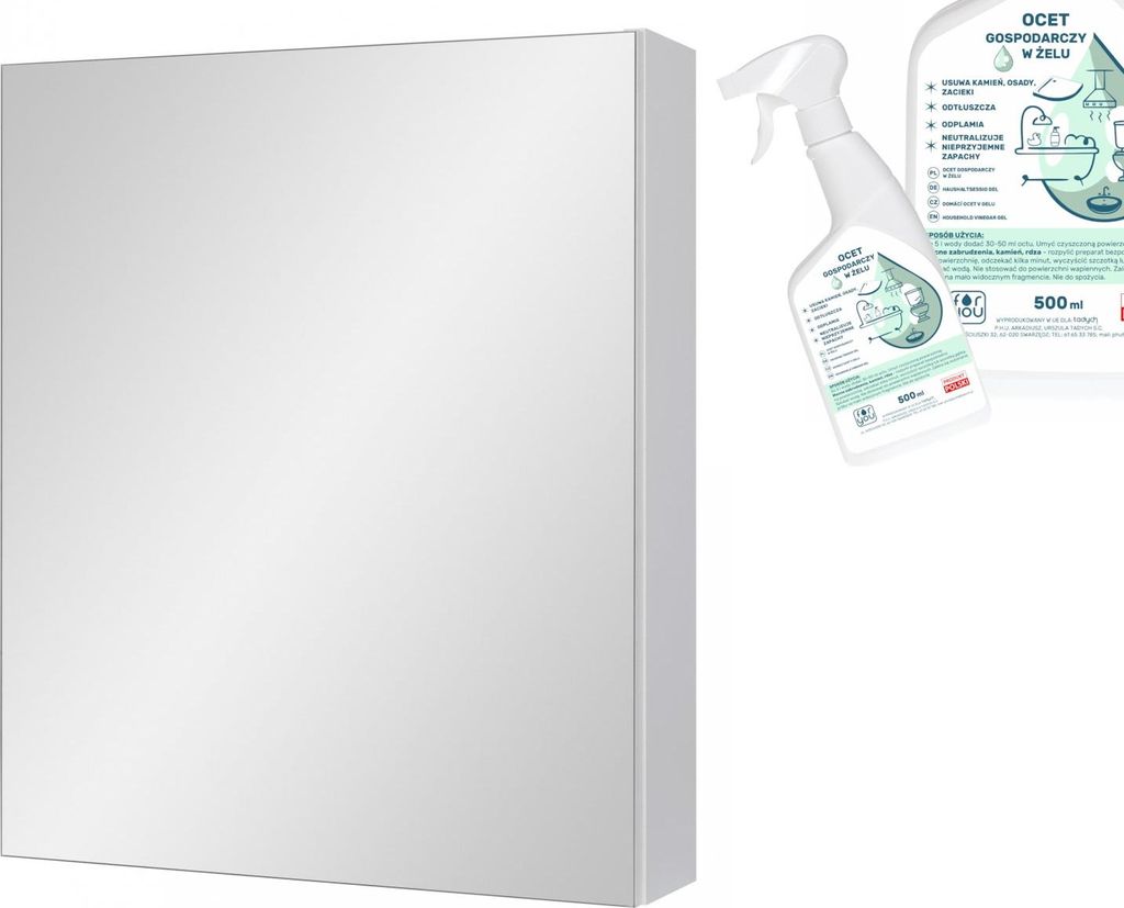 Spiegelschrank 50 cm IDA AM-MSL-503-07 Haushalts-Essiggel gratis