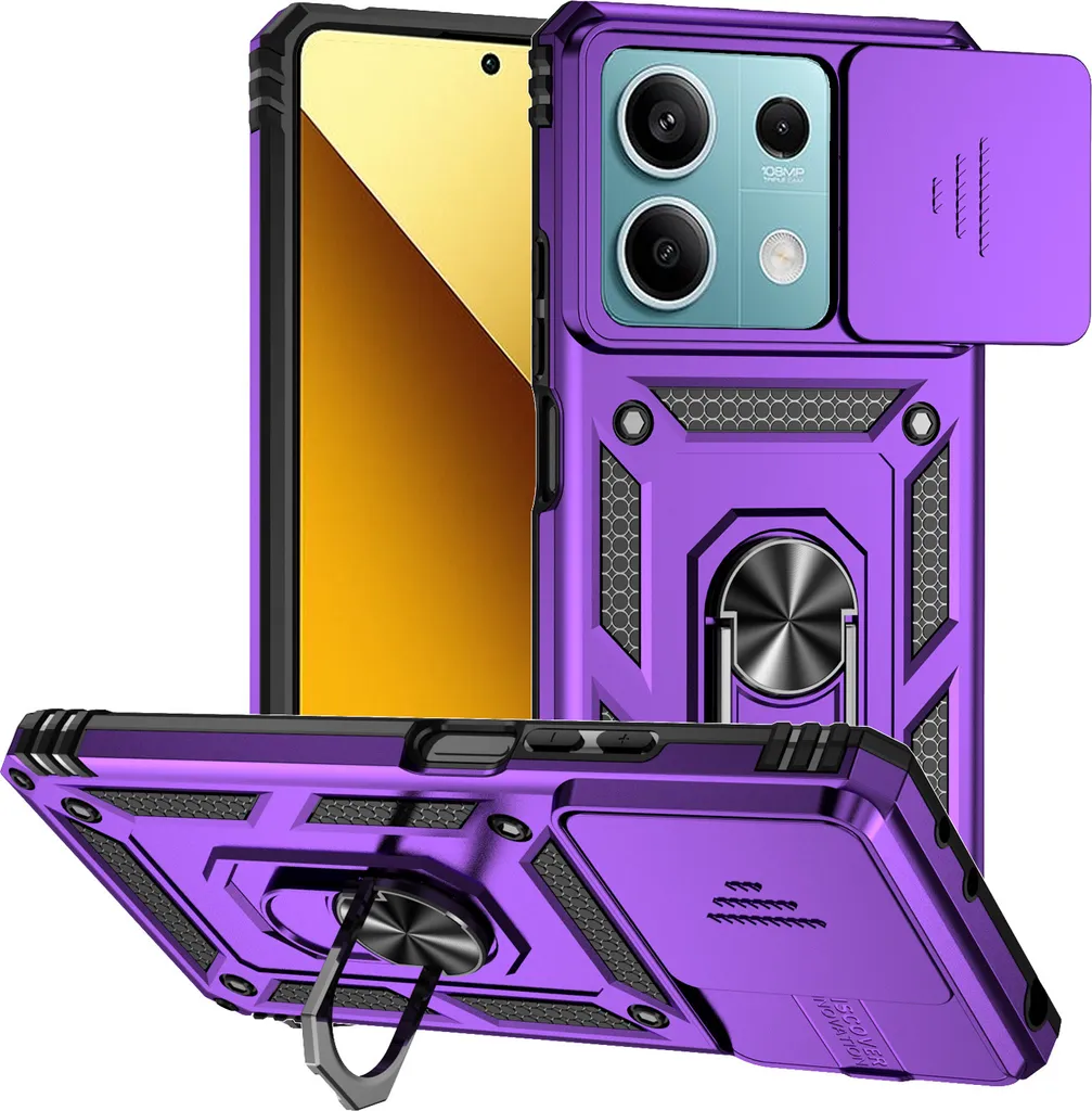 Cover Rugged Xiaomi Redmi Note 13 5G Viola con Slide Camera