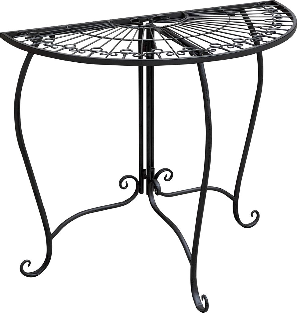 Beistelltisch Metalltisch Garten Vintage Style halbrund Produktbild 