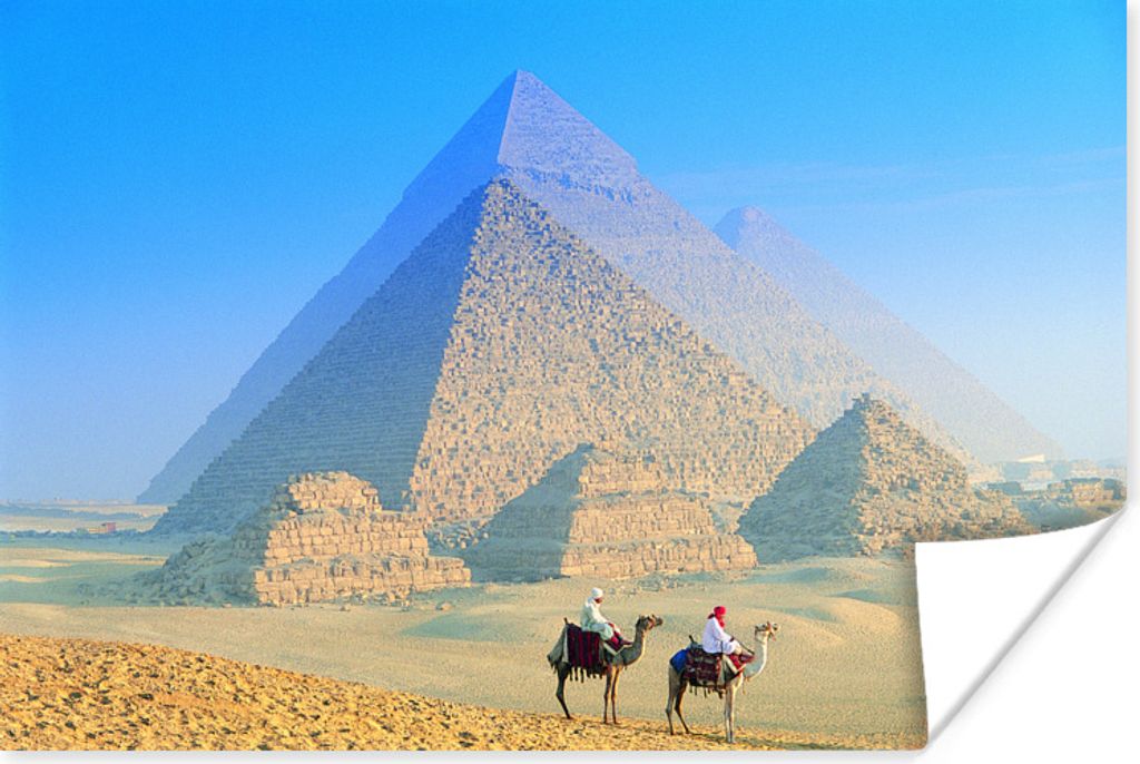 MuchoWow Poster Kamele vor den Pyramiden von Gizeh 120x80 cm - Bilder