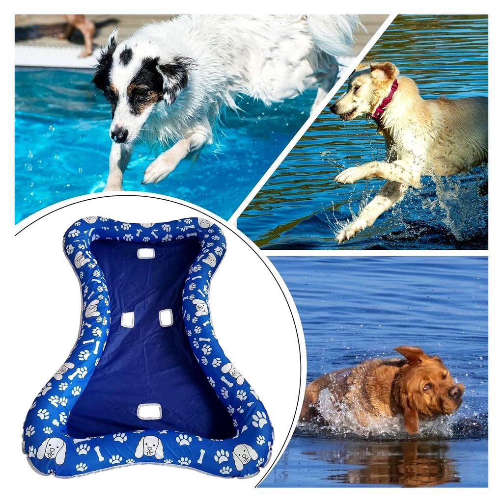 Schwimmreifen für Hunde - Aufblasbares Spielzeug für Haustiere - Wasserspielmatte für Tiere im Freien