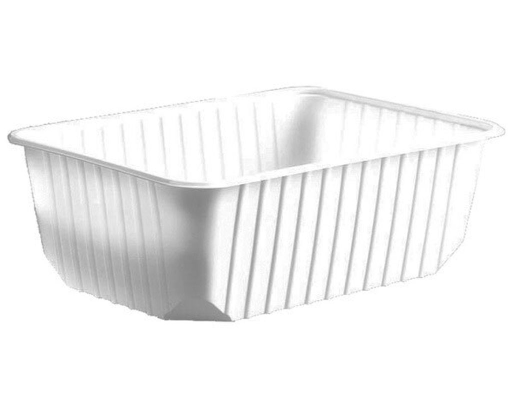 250x Rechteckschalen weiß 1000 ml (PP) Produktbild 
