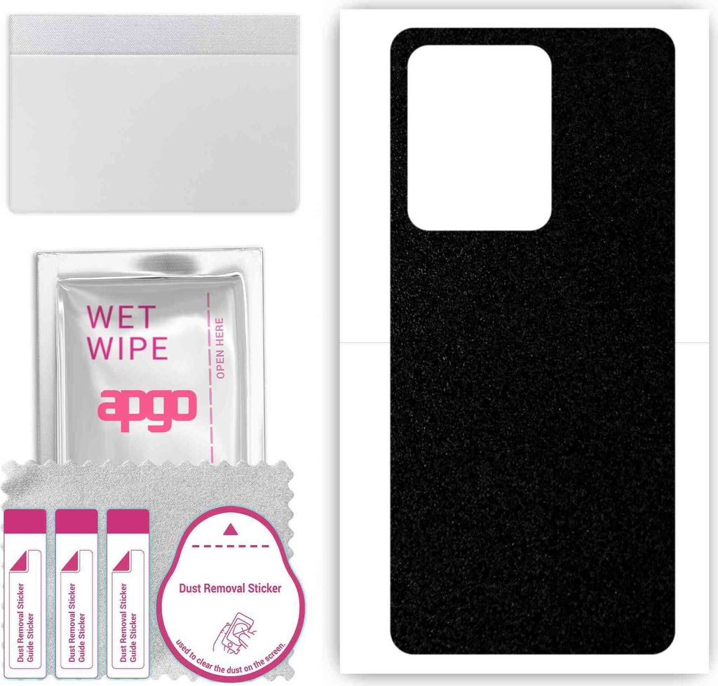 apgo Rückseite Schutzfolie, Skin, kompatibel mit Vivo S15, Hinten Displayschutzfolie aus Vinylfolie, kratzfest, einfache Montage - Mattschwarz