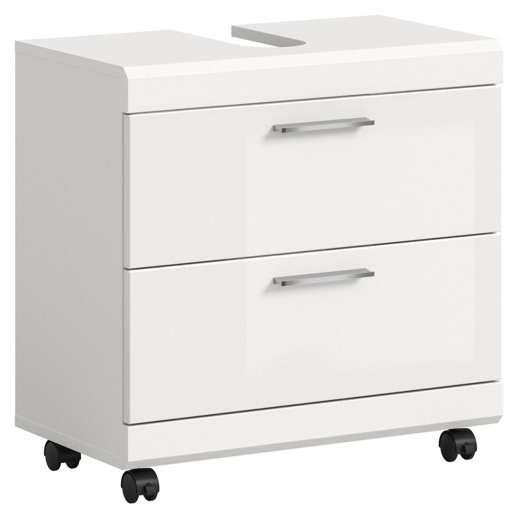 Waschbeckenunterschrank auf Rollen SCOUT (B/H/T: ca. 60/60/34 cm) in Evoke Oak Nachbildung/Kaschmir matt
