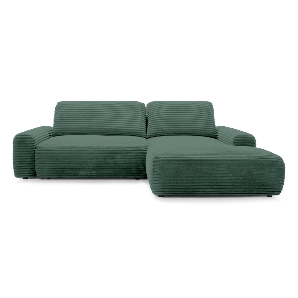 Ecksofa Dori Rechts – Bouclé, DL-Schlaffunktion 125 × 200 cm, Bettkasten
