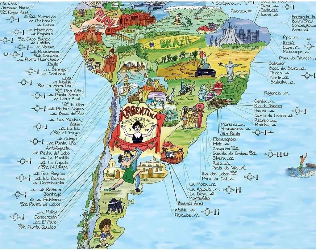 Awesome Maps Carte Surftrip Edition Originale Multicolore Taille Unique