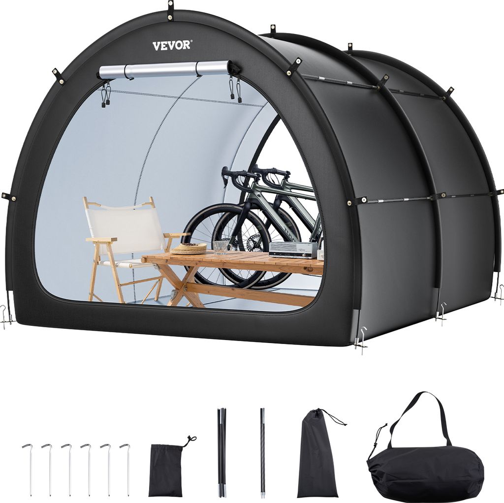 Tenda per biciclette VEVOR, 5 biciclette, con finestre di Immagine del prodotto 