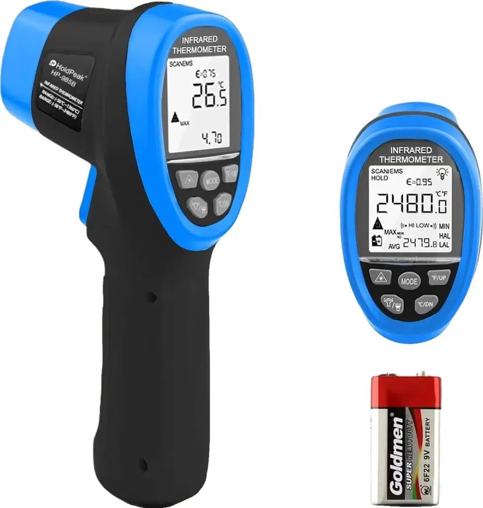 Thermomètre infrarouge large plage de température écran LCD couleur