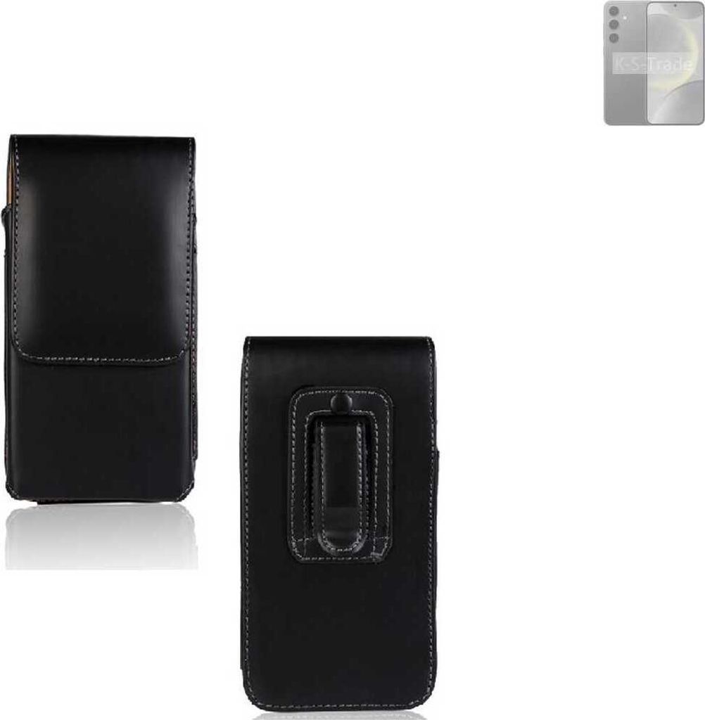 K-S-Trade Gürteltasche kompatibel mit Samsung Galaxy S24 Exynos Schutz Hülle Handy Hülle mit Magnetverschluss Holster in schwarz