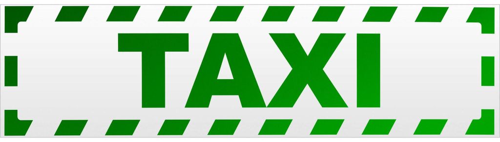 Kiwistar Taxi gestreift Magnetschild Schild magnetisch - 30cm Grün - reflektierend - Magnetfolie für Auto PKW Kfz