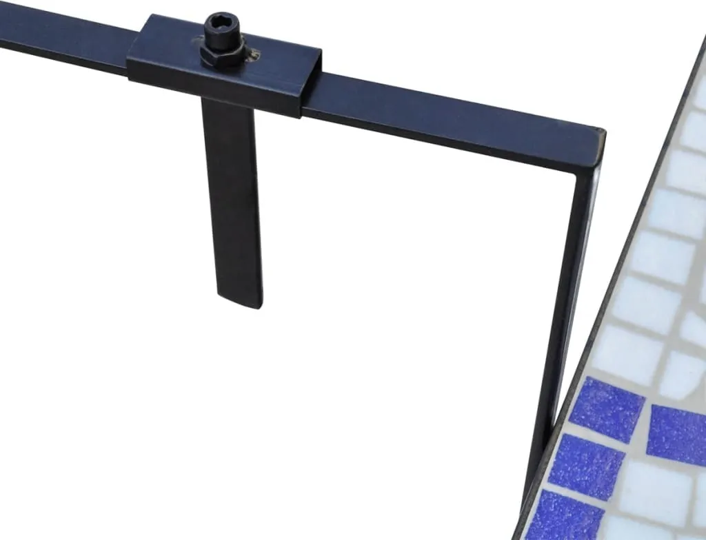 Table suspendue mosaïque bleue et blanche, plateau céramique résistant