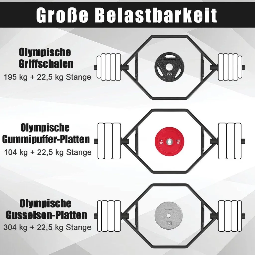 Barre Hexagonale 800 lb à Poignées Pliables - Acier Renforcé Noir - 3