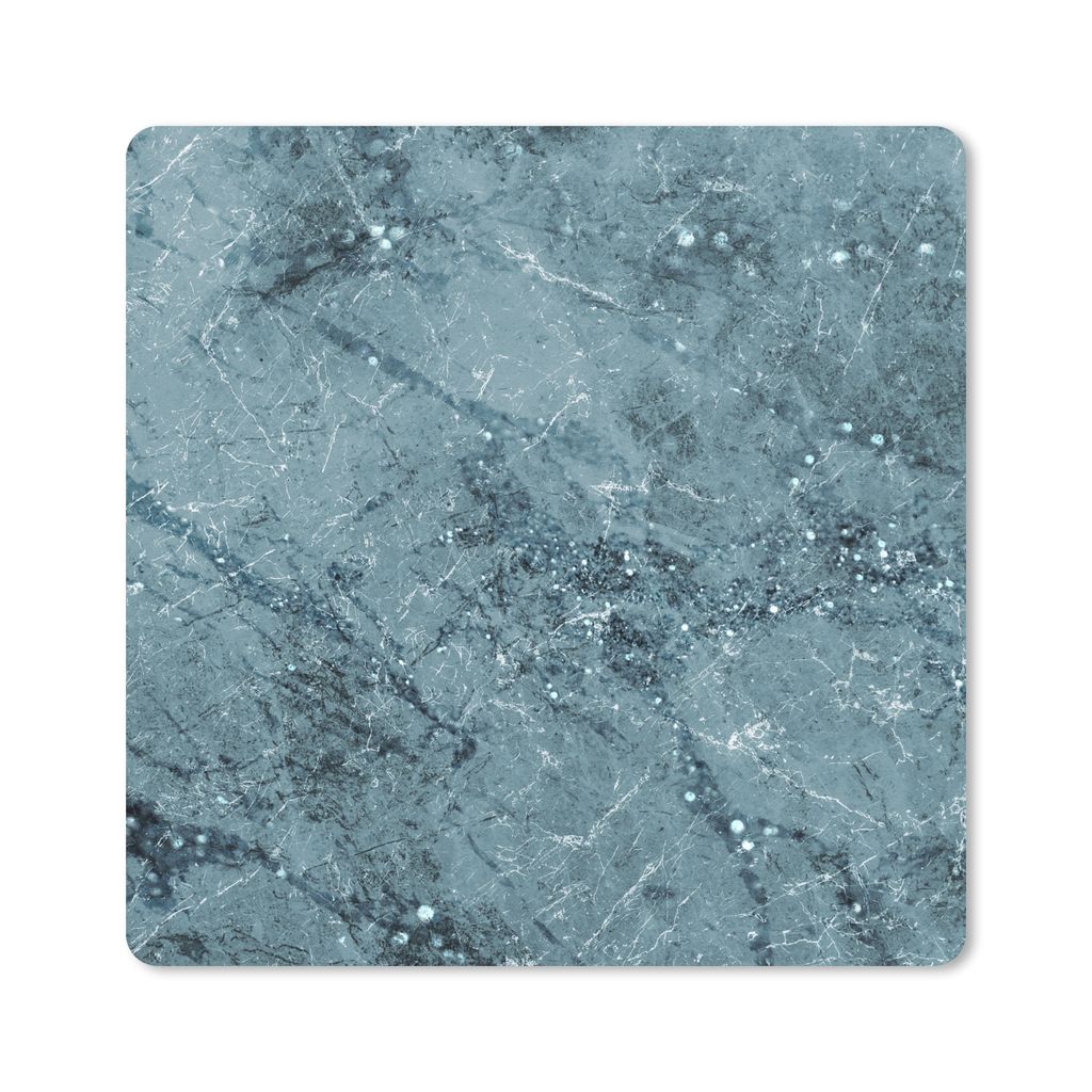 MuchoWow Mauspad Mousepad Marmor - Blau - Glitter 30x30 cm - Mousepads - Maus Mat - Pad - Mausunterlage - Gaming