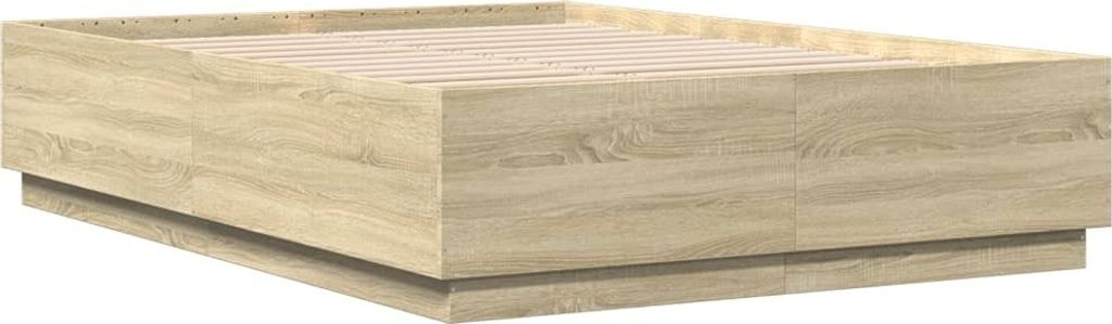 vidaXL Bettgestell Sonoma-Eiche 140x200 cm Holzwerkstoff