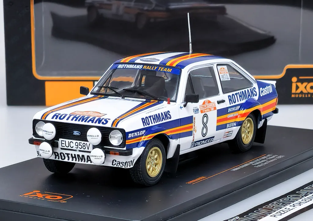 Voiture Miniature Ford Escort MK II RS 1800 Rallye IXO 1:24 métal
