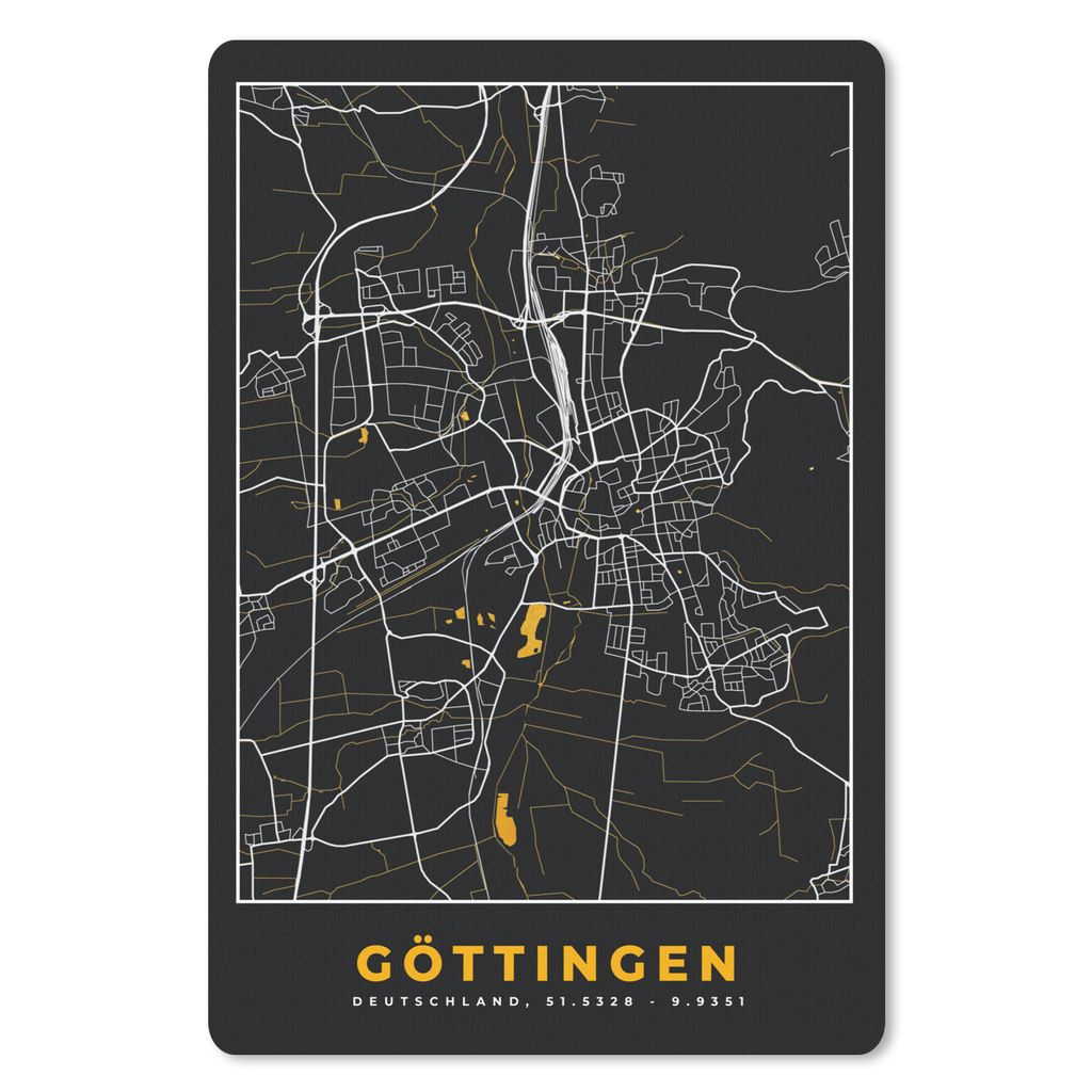 MuchoWow Mauspad Mousepad Gold - Deutschland - Karte - Stadtplan - Göttingen 18x27 cm - Mousepads - Maus Mat - Pad - Mausunterlage