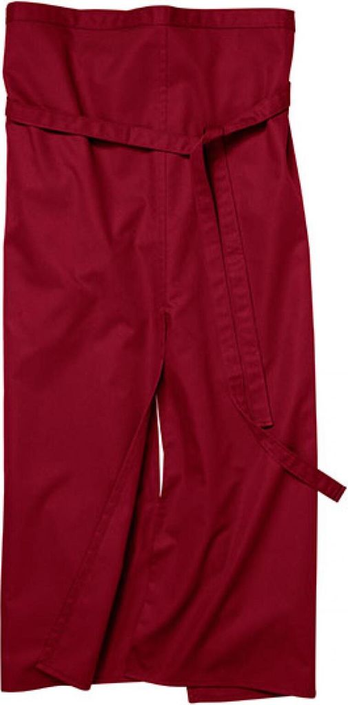 CG Workwear 00110-01 | Slit Apron Milano 100 x 100 cm Waschbar bis 95 °C Gehschlitz - Farbe: Cherry - Größe: 100 x 100 cm