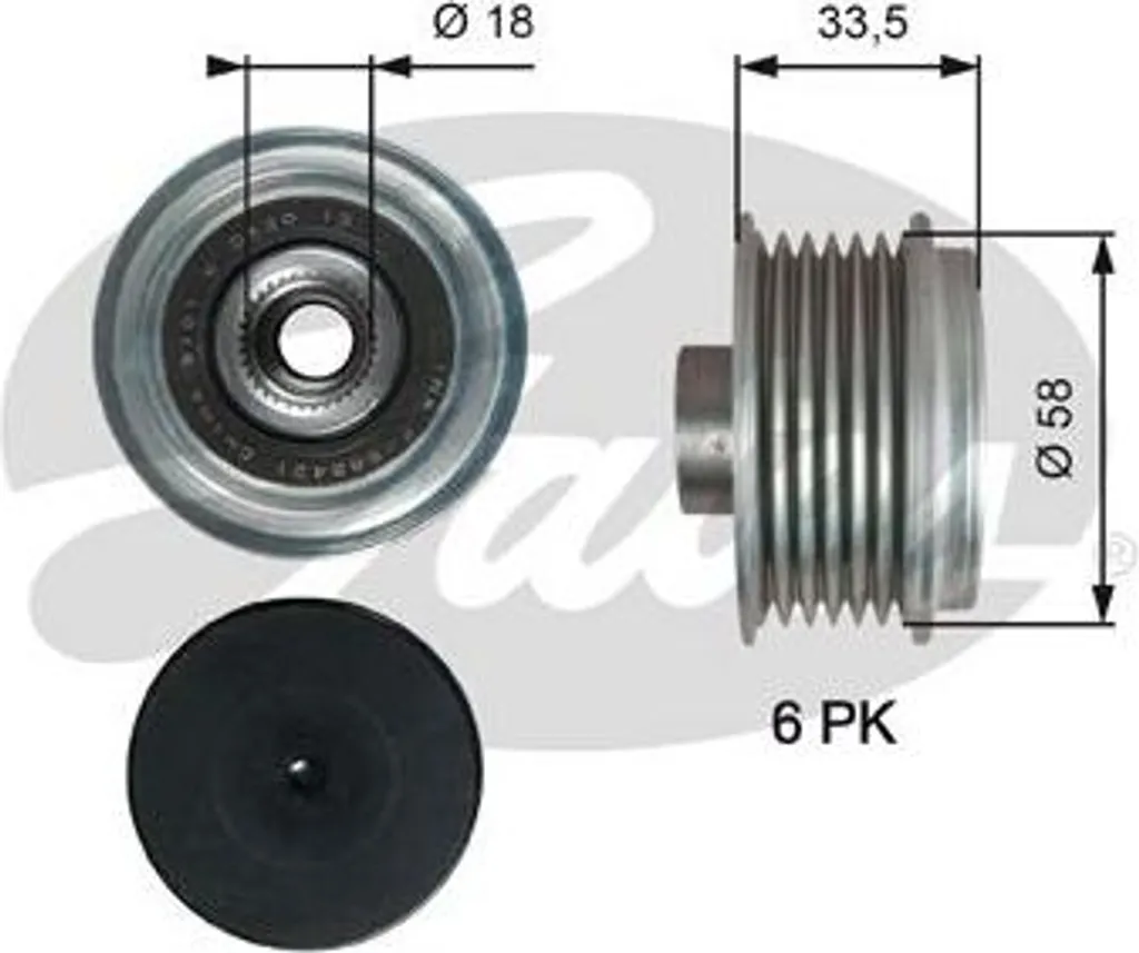 Supprimer bruits alternateur Toyota Corolla avec la poulie GATES OAP7210