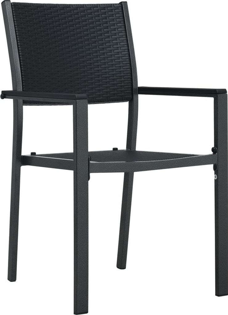 vidaXL Gartenstühle 2 Stk. Schwarz Kunststoff Rattan-Optik