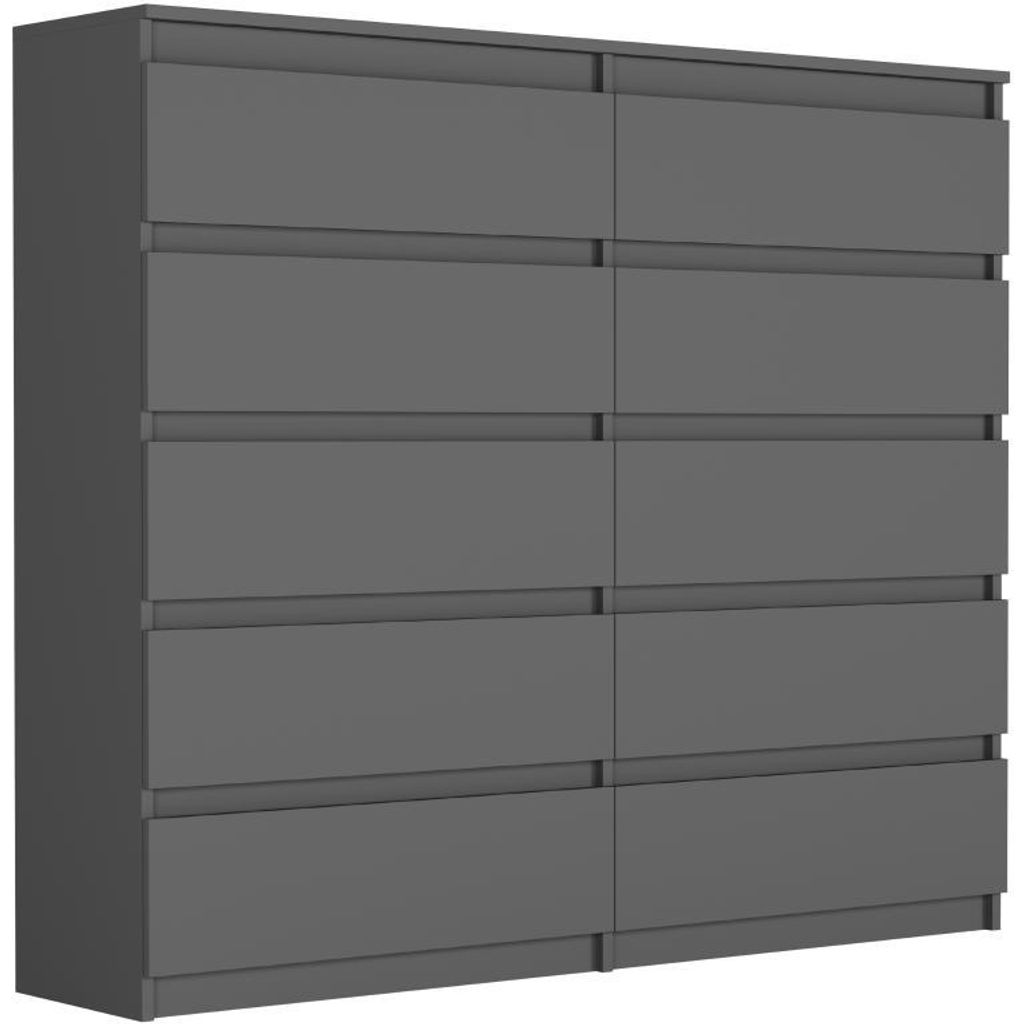 Komoda 140 cm 10 zásuvek skříňka FRAMIRE R-140-S10 antracit Obrázek produktu 