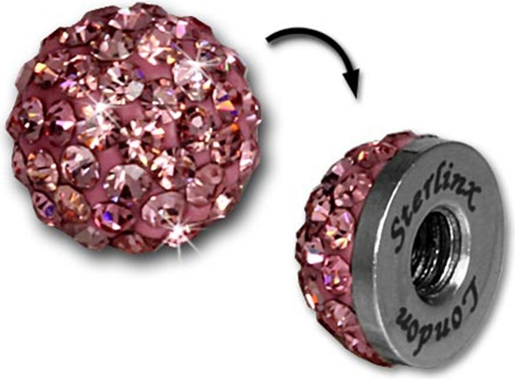 Glitzerkugel rosa für Sterlinx London Shamballa Armband SHB00A
