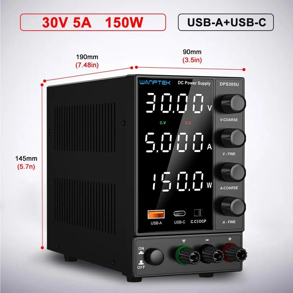 Alimentation DC réglable compacte 30V 5A avec affichage digital précis