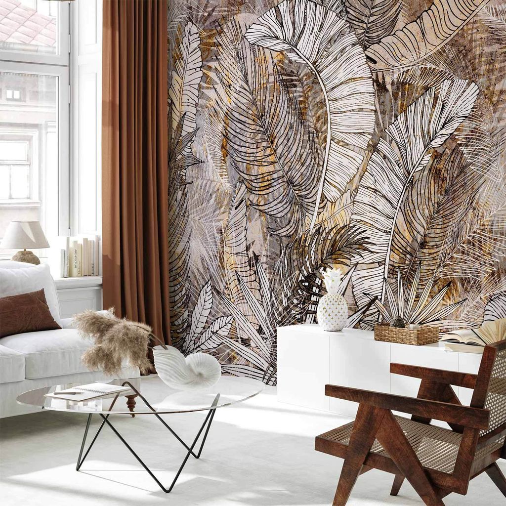 Selbstklebende Folie Fototapete - Honey Plumes 343x256 cm Blätter b-C-0995-a-a