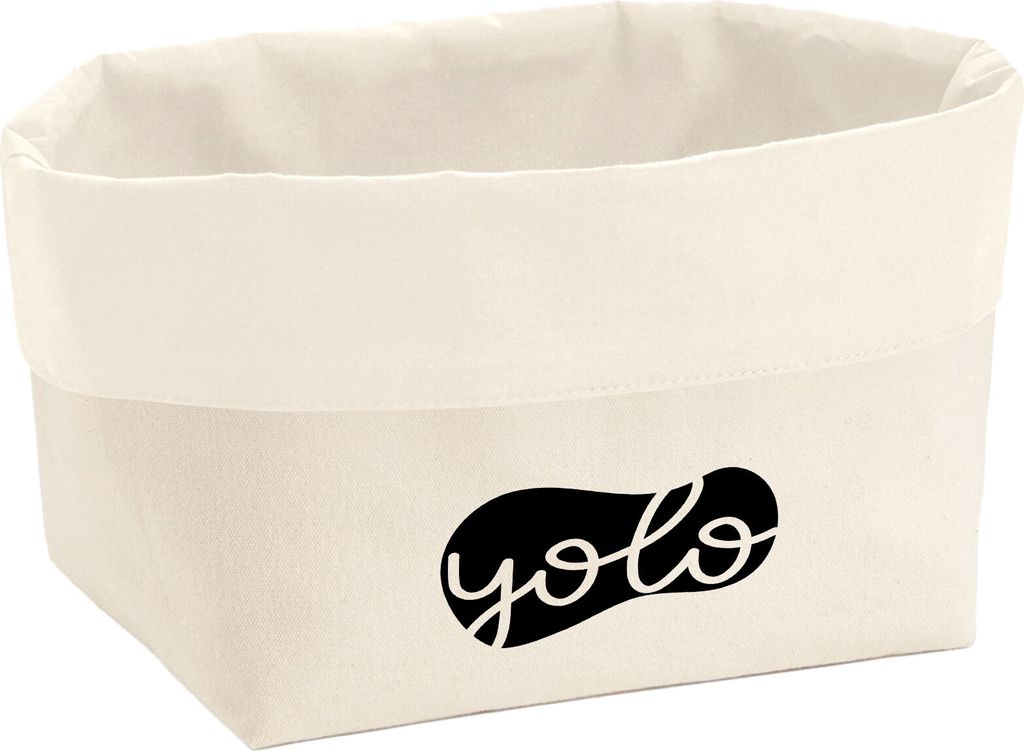 Huuraa Organizer YOLO you only live once 3 Liter Medium Canvas Baumwolle Utensilo Geschenkidee