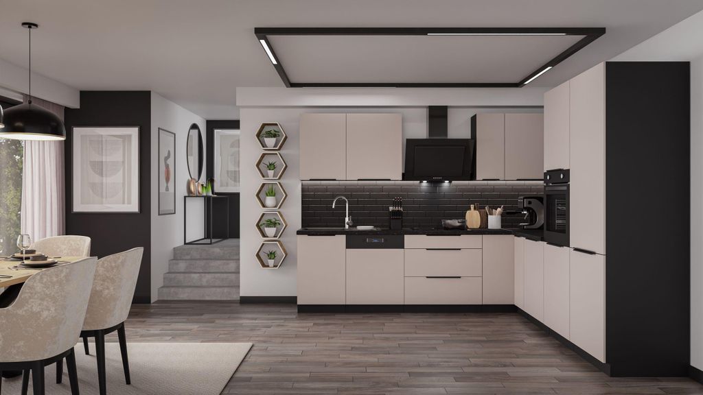 Winkelküche ARONA 280x270 cm Küchenzeile Eckküche Küche Produktbild 