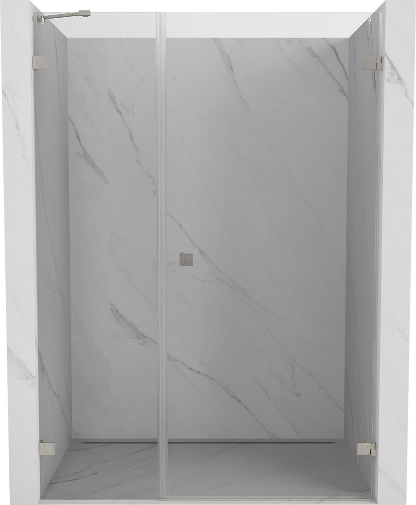 Mexen Lunar-B Duschdrehtür rechts 135 cm, transparent, gebürsteter Nickel - 832S-135-050-97-00-P