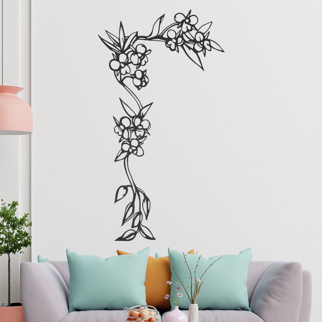 Kleine Blüten Wandtattoo in 6 Größen - Wandaufkleber Wall Sticker - Dekoration, Küche, Wohnzimmer, Schlafzimmer, Badezimmer