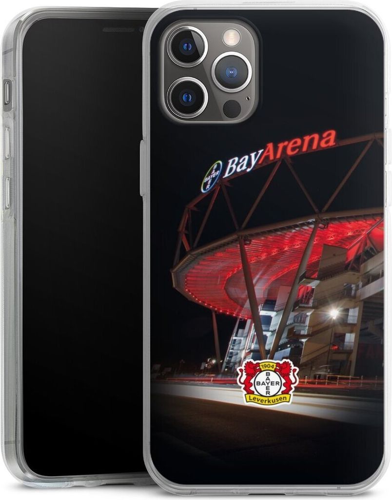 DeinDesign Handyhülle für Apple iPhone 12 Pro Max Silikon Hülle Case Smartphone Schutzhülle Bayer 04 Leverkusen Offizielles Lizenzprodukt Stadion