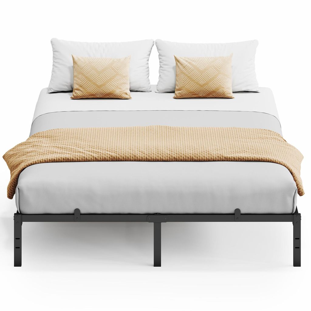 VASAGLE Doppelbettgestell, Bett, 180 x 200 cm, Metallbett, Bettrahmen, Unterbettaufbewahrung, modern, Gästebett