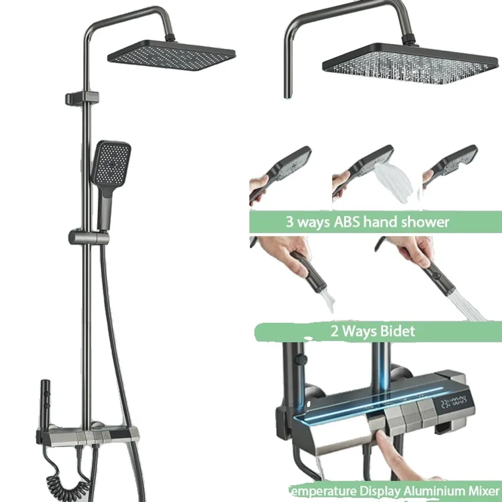 Miscelatore Doccia Alluminio Grigio e Ottone - Prestazioni Top