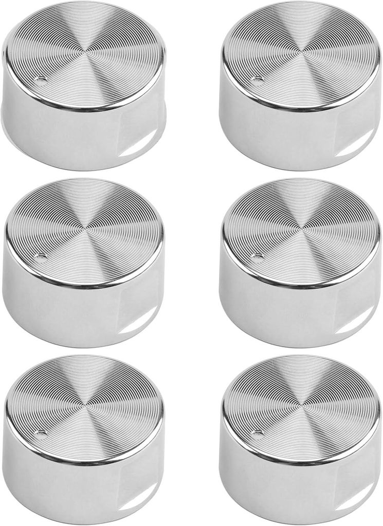 6 Boutons Gaz Universels – 6 mm – Alliage-Zink – Vier/Cuisinière/Plaques Chauffantes