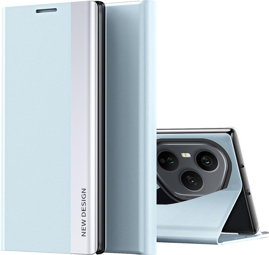 Hülle für Honor 400 Pro, Kunstleder Magnetisch Klapp Stand Schutzhülle Blau