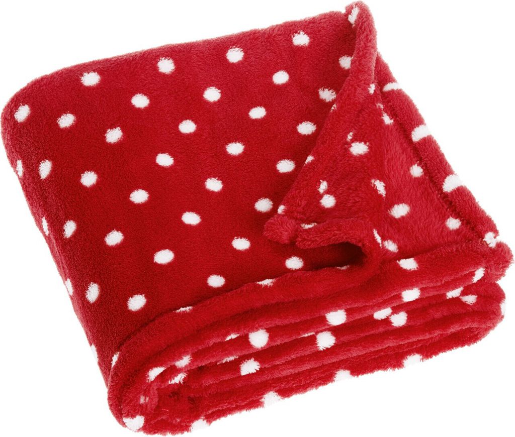 Playshoes Fleecedecke, Babydecke, Kuscheldecke Punkte, Maße ca. 75 x 100 cm, Standard 100
