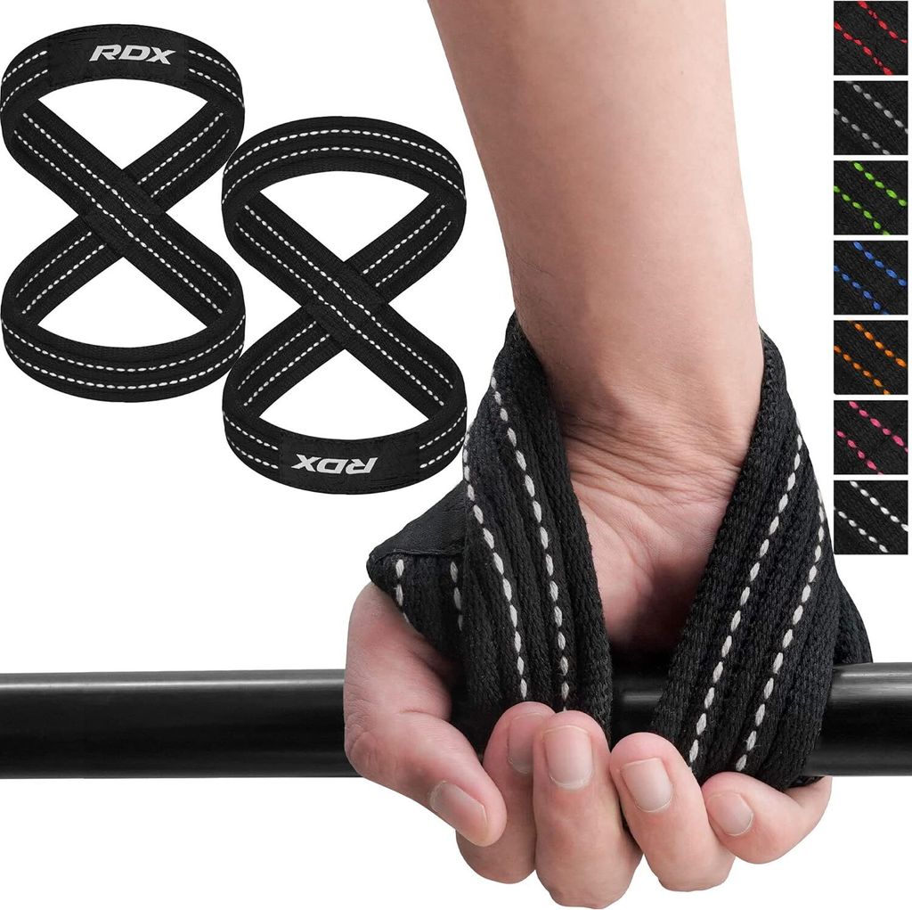 RDX Zughilfen Krafttraining Bodybuilding, Figure 8 Kreuzheben Gewichtheben Handgelenkschutz Griff, Gepolstert Powerlifting Fitness Weight Lifting S...