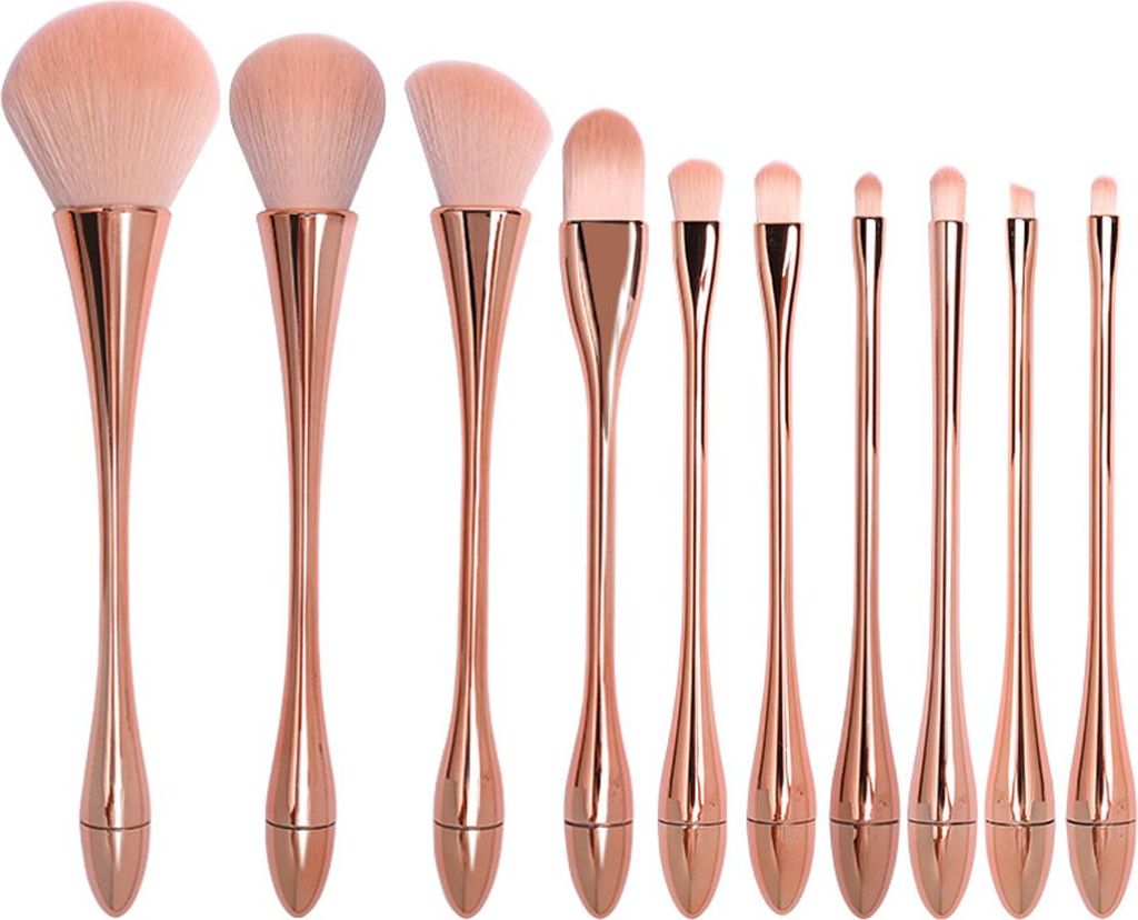 10 professionelle Make-up-Pinselsets, Lidschatten- und Concealerpinsel, Make-up-Pinselsets in RosšŠgold