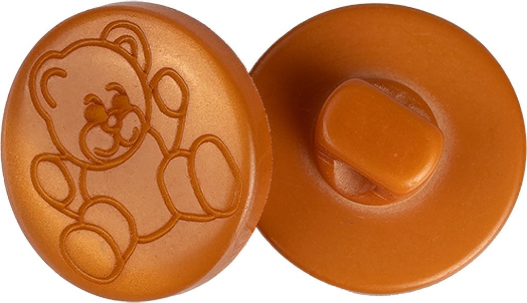 Knopf - Satz mit 6 Stück - Durchmesser 13 mm - Braun