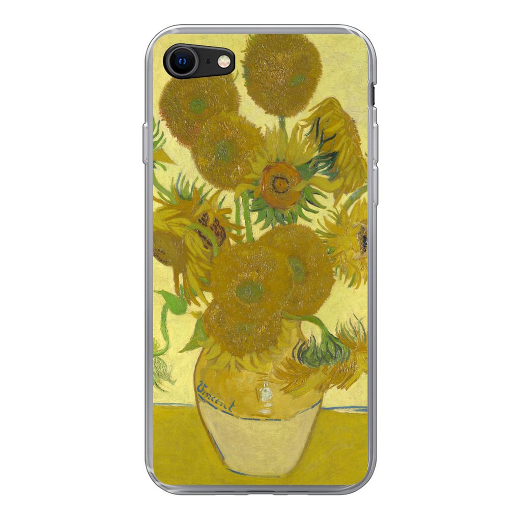 MuchoWow Handyhülle Schutzhülle Hülle für iPhone 8 Sonnenblumen - Vincent van Gogh Silikon Softcase Handy Hülle - Schutzhaube