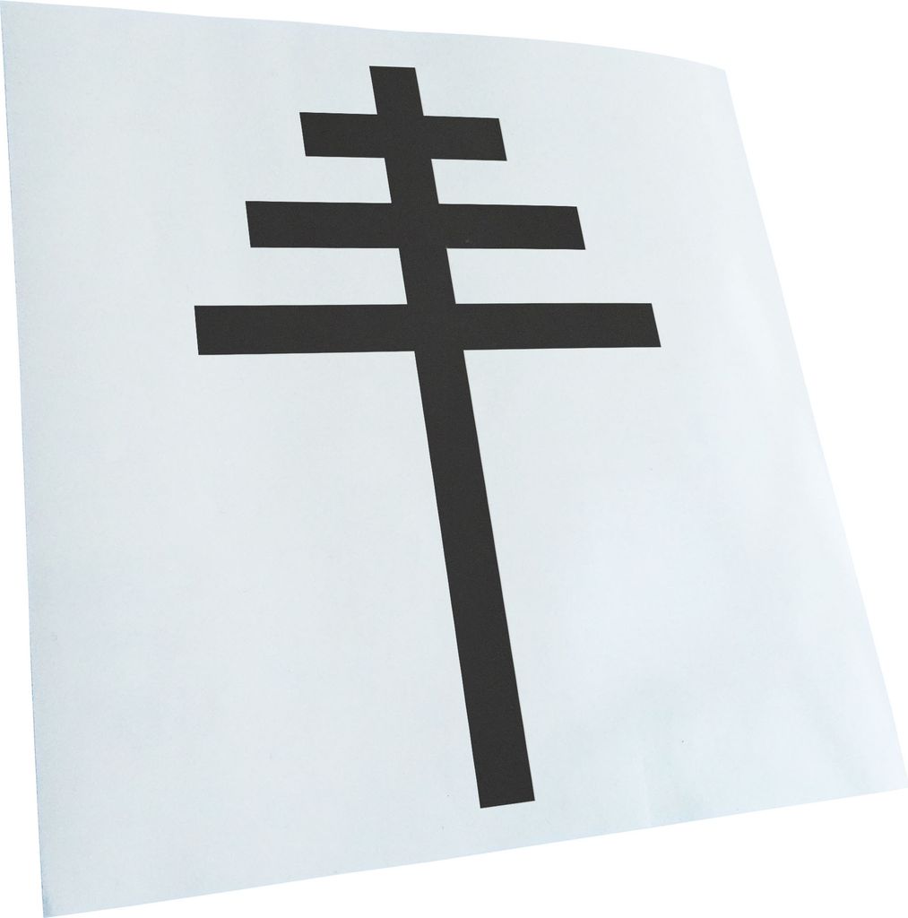 Kiwistar - Autoaufkleber - Papal cross - Dunkelgrau - 40x27cm - Aufkleber für Auto, Laptop, Fahrrad, LKW, Motorrad mehrfarbig JDM Decal Racing