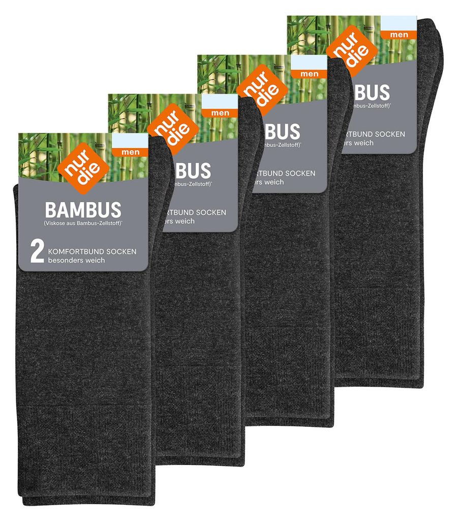 NUR DIE Herren Freizeitsocken Bambus Komfortbund 8-Pack Produktbild 