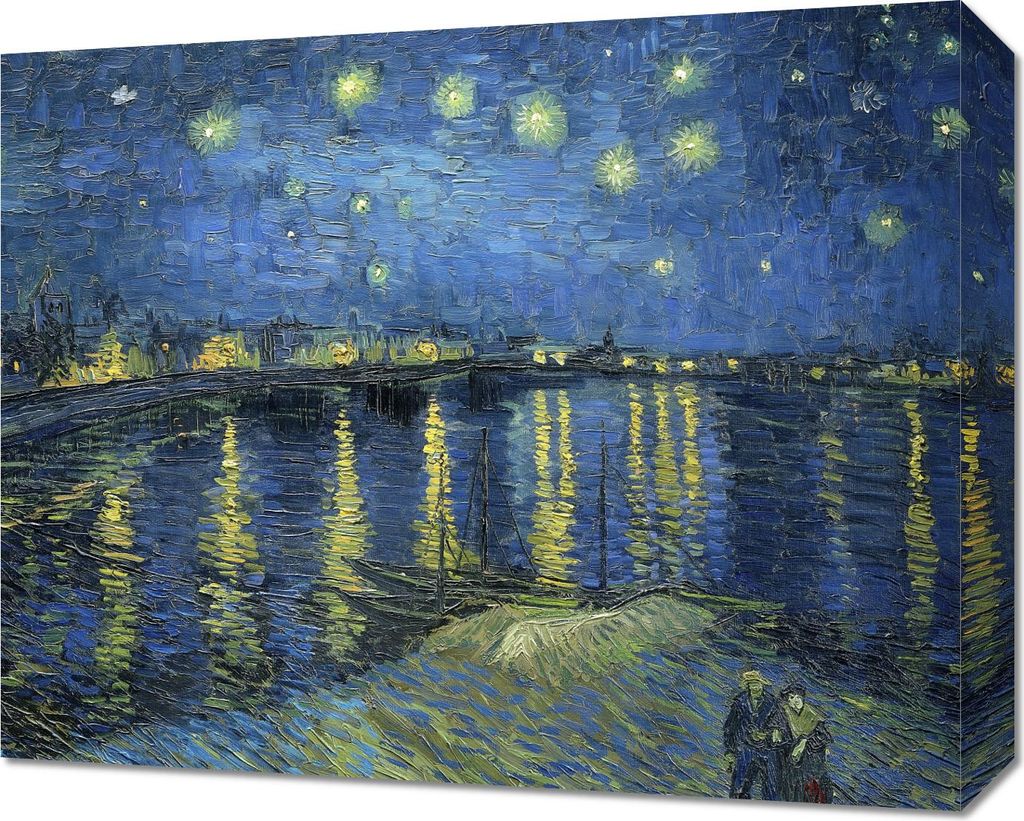 Bild 50x40cm Sternennacht über dem Rhône, Van Gogh Vintage