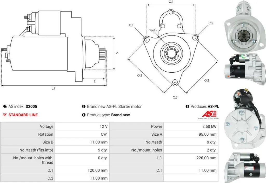 Démarreur pour Cabstar E 110.35 et E 110.45 3.0L Camionnette - 8
