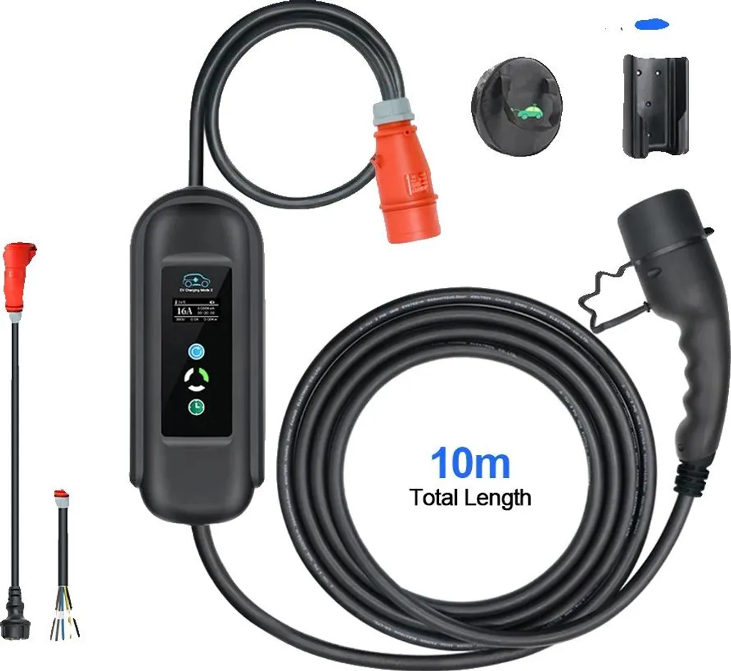 Chargeur EV 11kW Type 2 : évitez les pannes avec ce câble bleu réglable