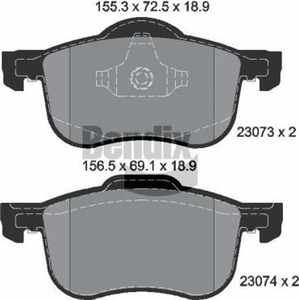 Plaquettes de frein BENDIX BPD1445 OE 272401 pour Volvo S60 S80 V70