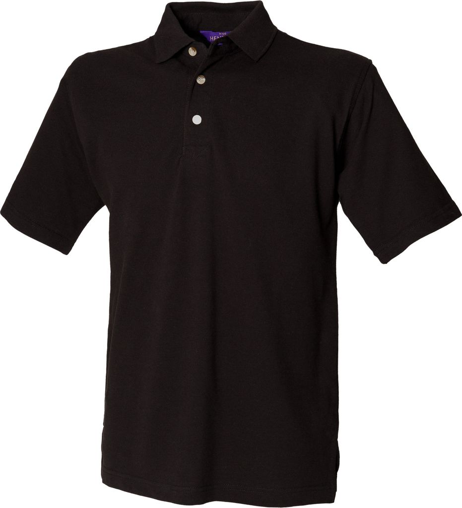 Henbury Herren Polo-Shirt, unifarben RW617 (3XLarge) (Schwarz)