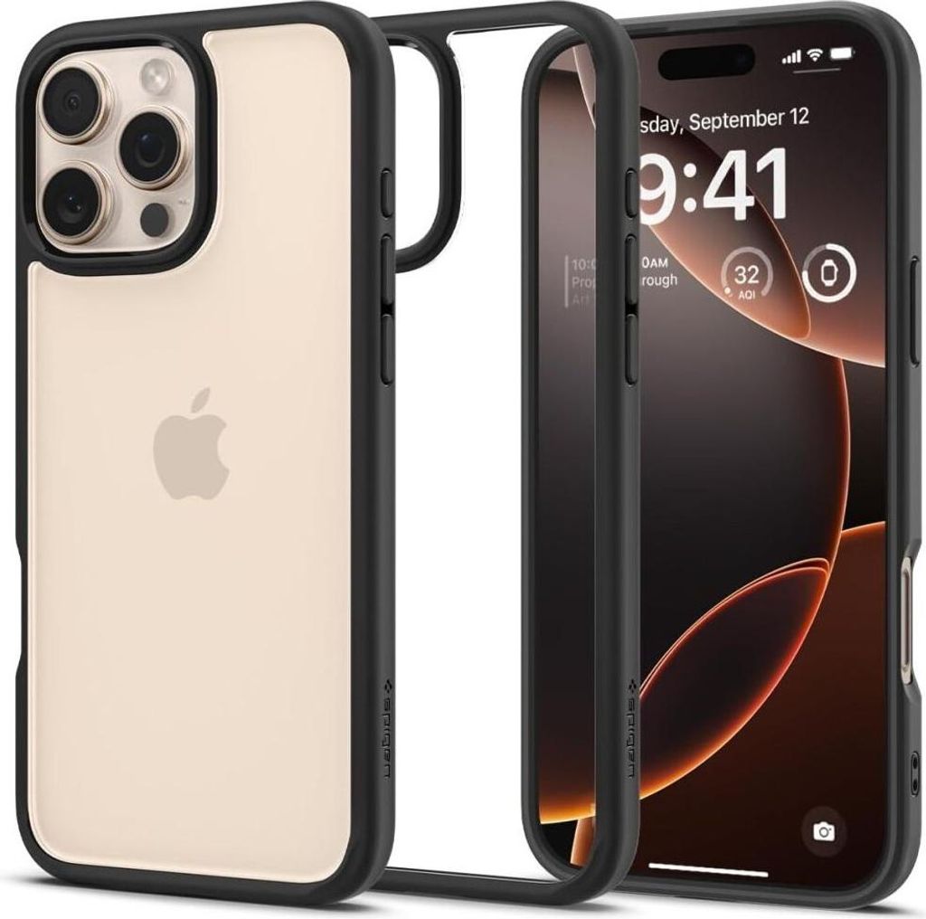 Spigen Ultra HybridHülle Kompatibel mit iPhone 16 Pro mattschwarz